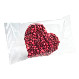 Mini serce czekolada mleczna z malinami 20g